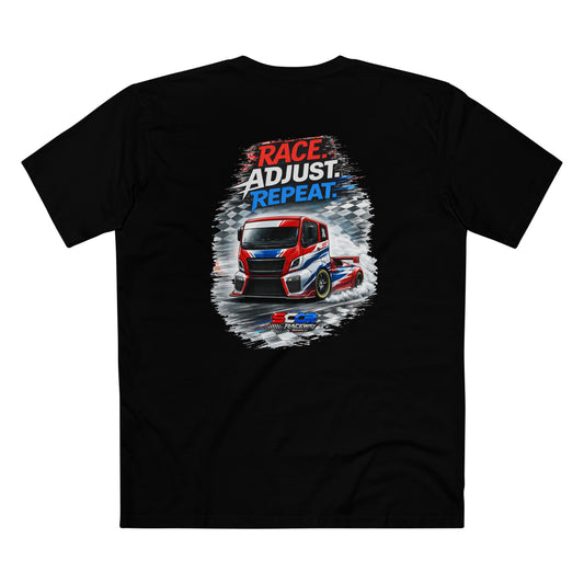 Race Adjust Repeat Euro Truck Racing T-Shirt — Motorsports Graphic Tee