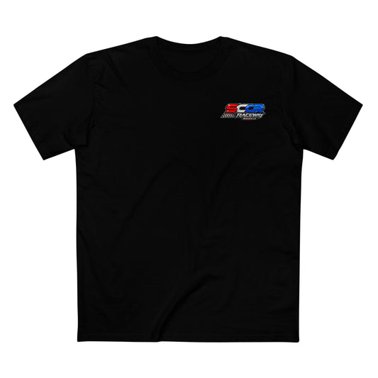 Race Adjust Repeat Tee — Racing Graphic Shirt with Checkered Flag