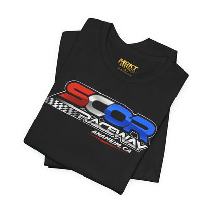 SCOR Raceway Anaheim Graphic Tee — Racing Flag Logo T‑Shirt