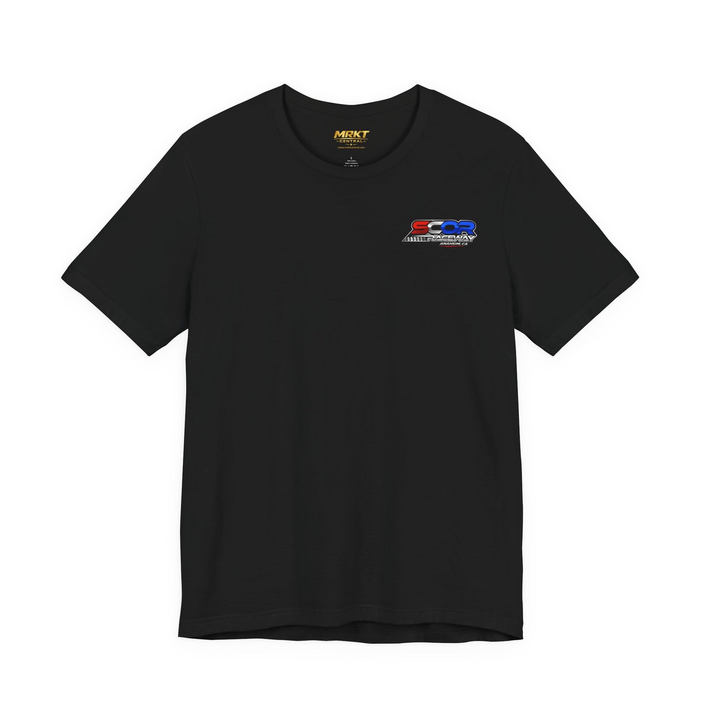 Sample - Race Car T-Shirt – Retro American Stock Car Design with Checkered Flag
