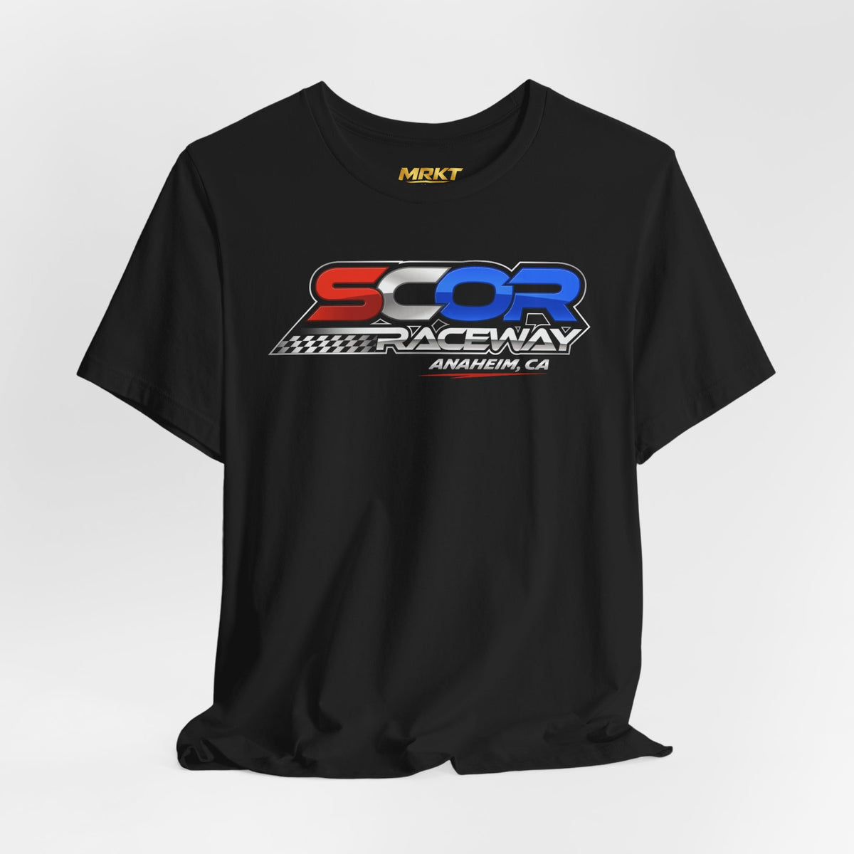 SCOR Raceway Anaheim Graphic Tee — Racing Flag Logo T‑Shirt