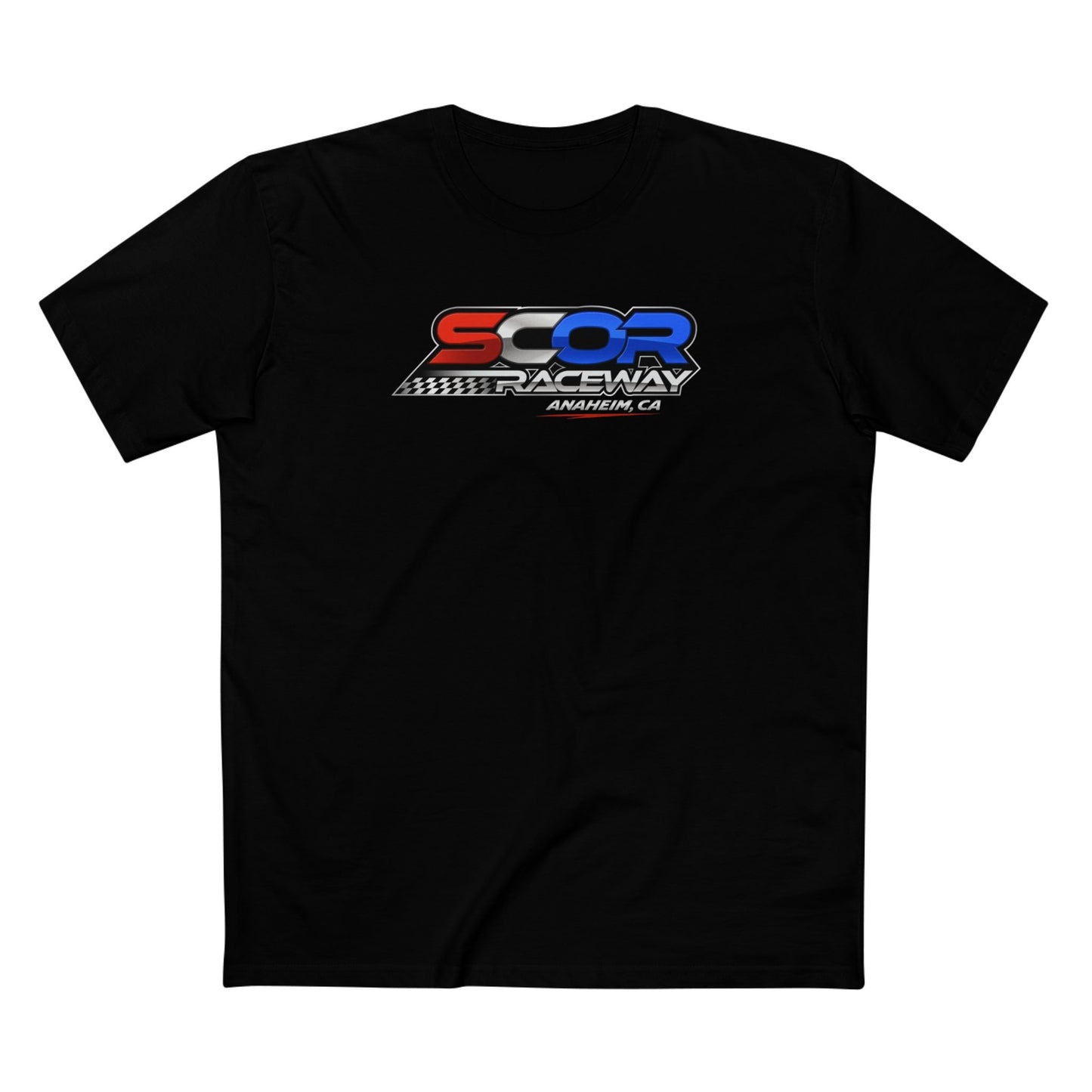 Raceway Logo Tee — SCOR Raceway Anaheim CA T-Shirt (Custom Name Back)