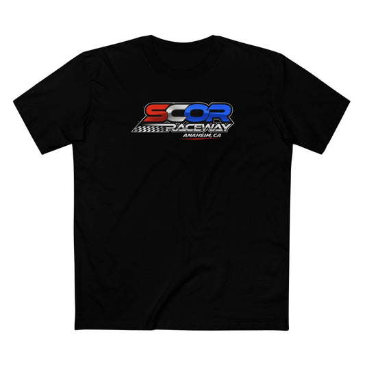 Raceway Logo Tee — SCOR Raceway Anaheim CA T-Shirt (Custom Name Back)